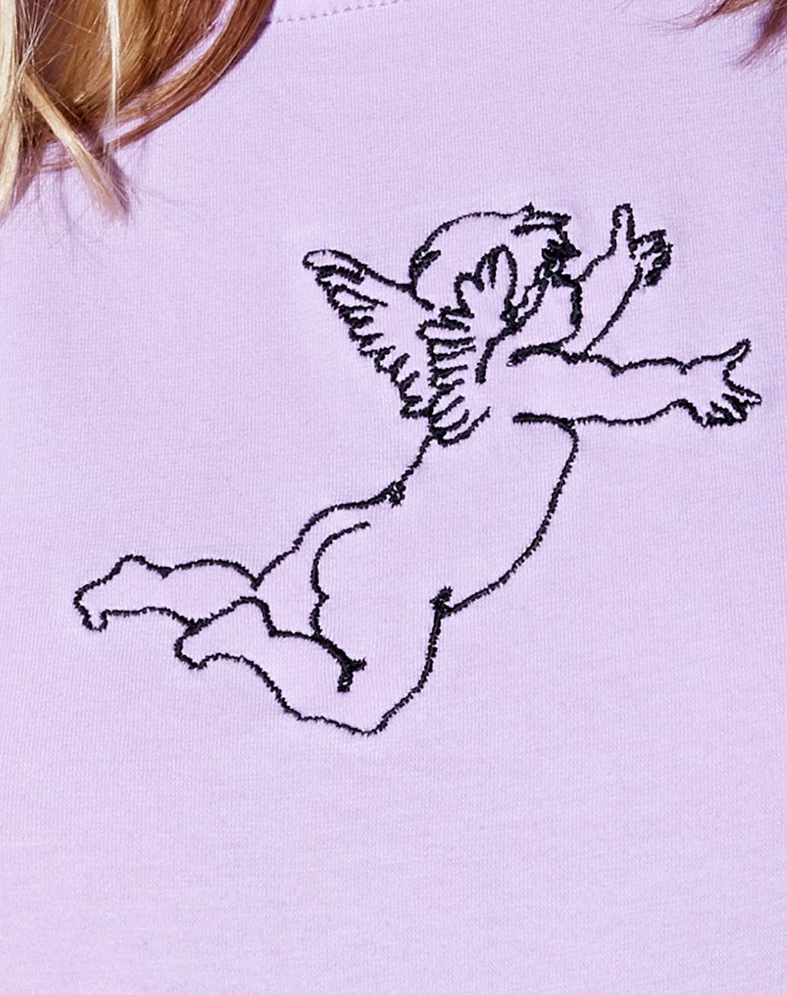 Image of Tindy Crop Top in Lilac Cherub Embro