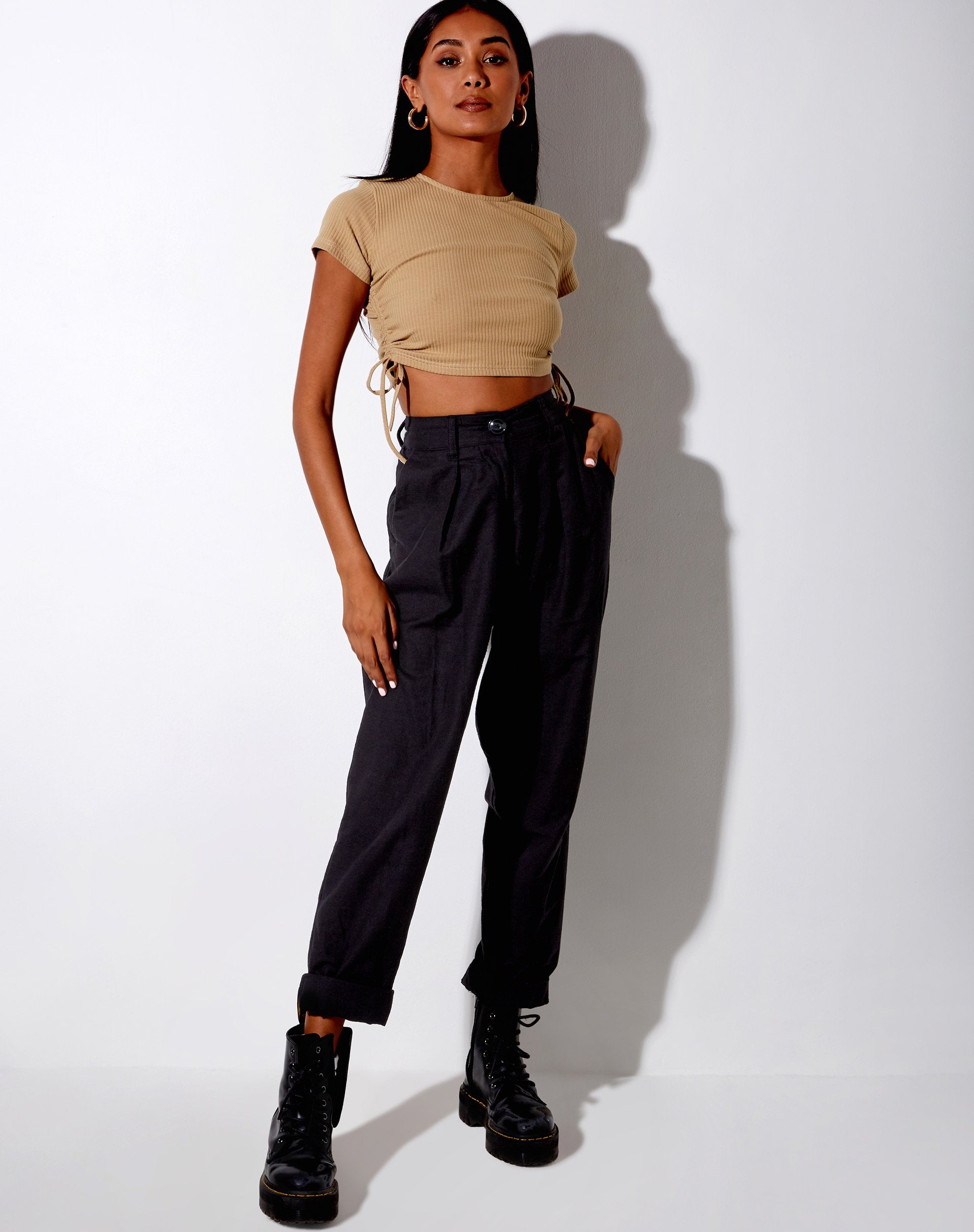 Image of Tiner Crop Top in Rib Cocoa