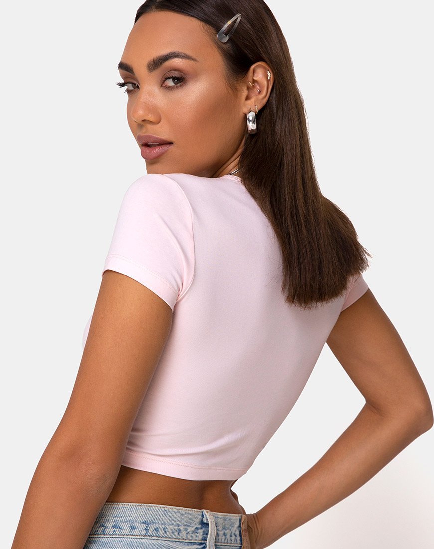 Image of Tiney Tee in Pale Pink with Angel Diamante
