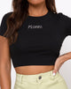 Image of Tiney Crop Tee in Black Pisces Diamante