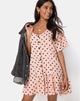 Image of Tisha Babydoll Dress in New Polka Nude Black