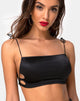 Image of Tisya Crop Top in Satin Black