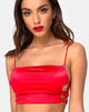 Image of Tisya Crop Top in Satin Red