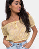 Image of Eva Crop Top in Pastel Lace Lemon