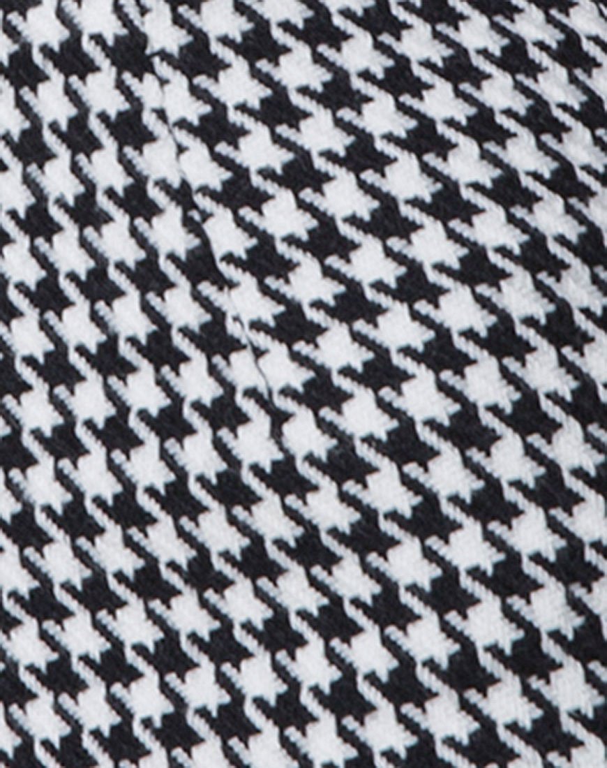 Image of Topaz Mini Skirt in Houndstooth Check Black and White
