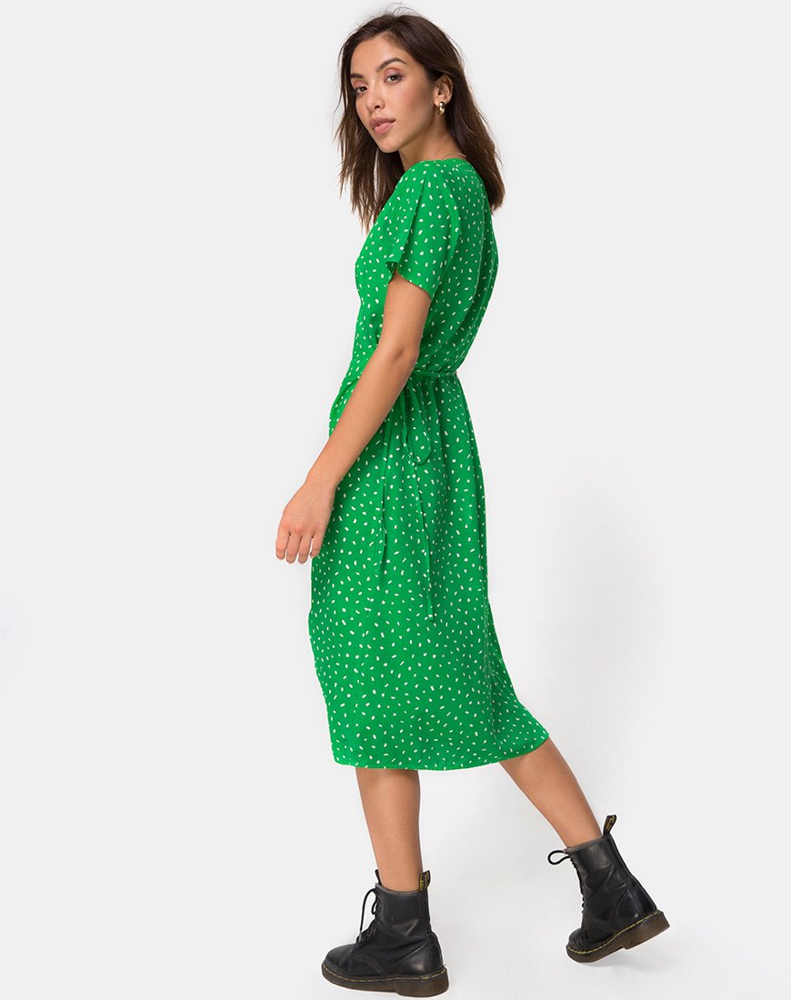 Image of Trasti Wrap Dress in Mini Diana Dot Green