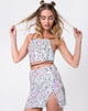 Image of Cheri Split Skirt in Fishcale Sequin Iridescent Black Pearl