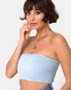 Image of Tube Top in Fluffy Knit Baby Blue