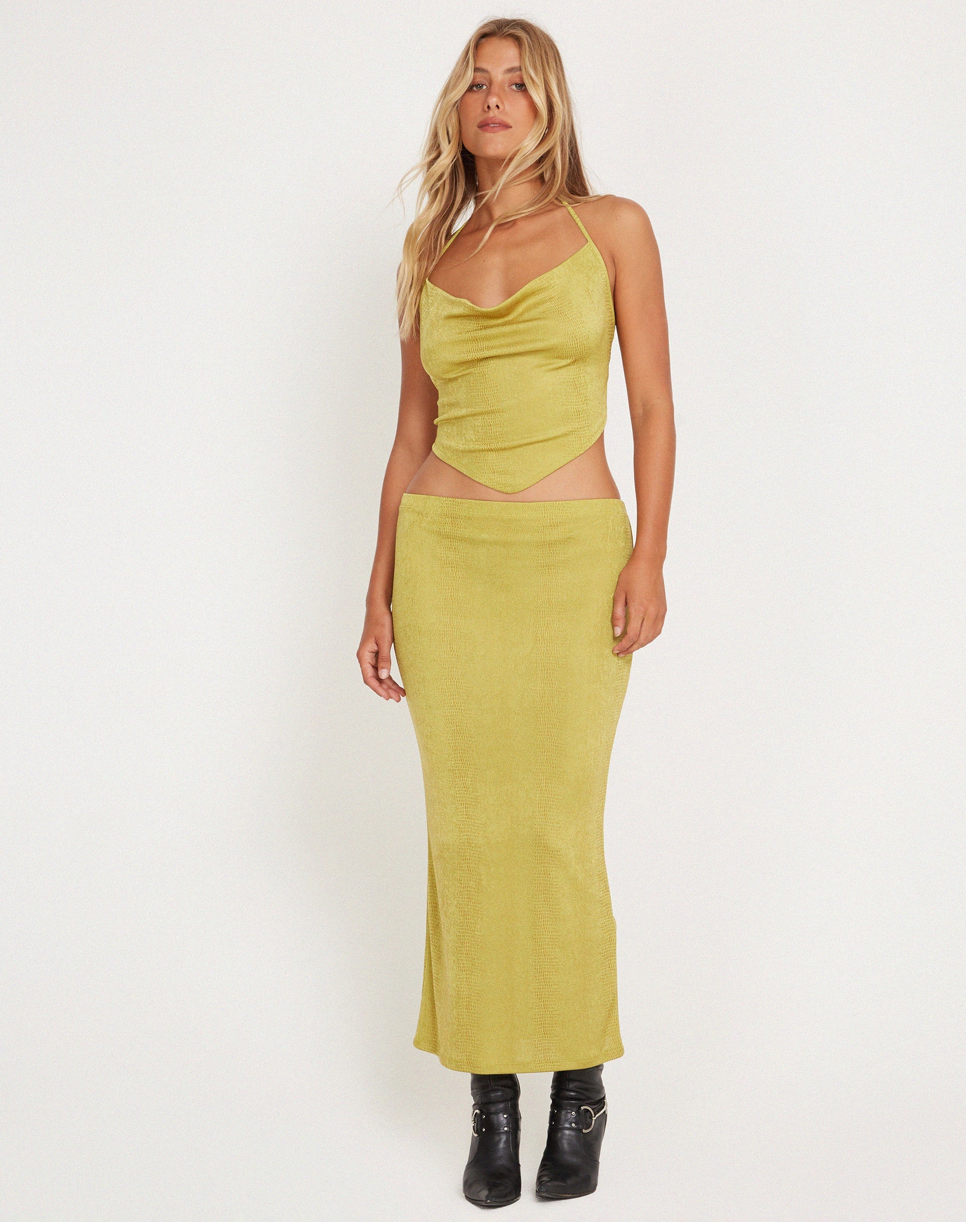 image of Tulus Maxi Skirt in Green Moss