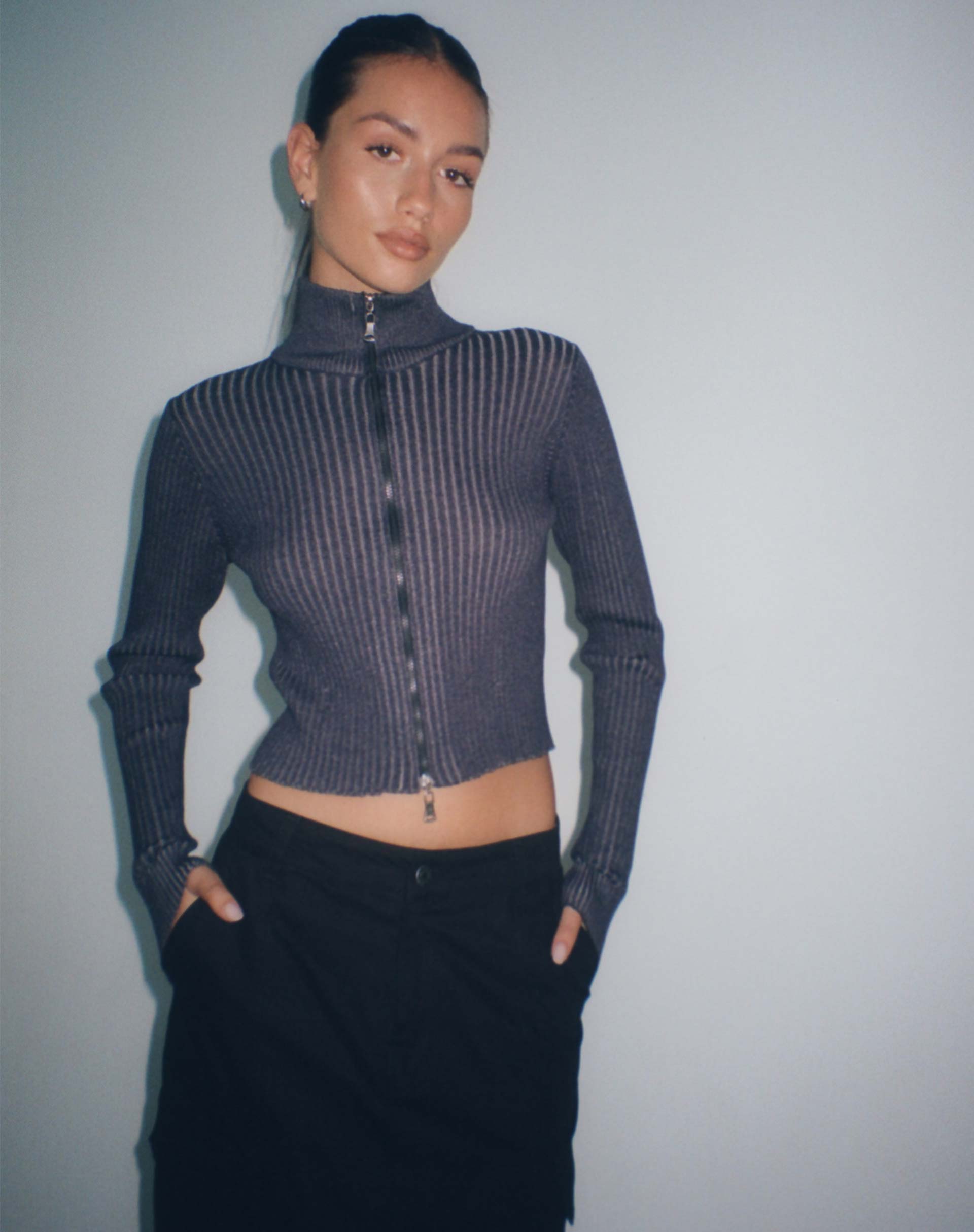 Image of Tuzifa Cropped Jumper in Navy