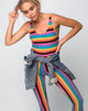 Image of Unitard in New Vertical Multi Stripe