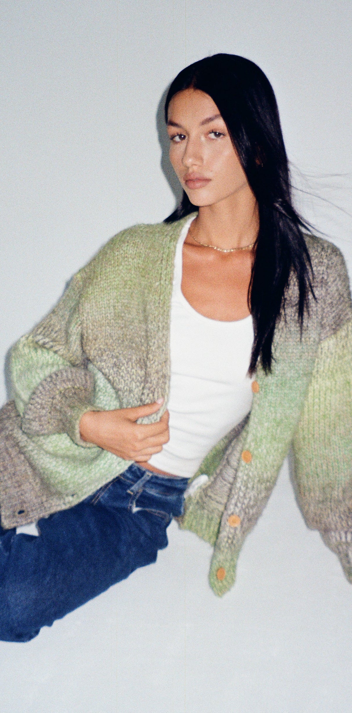Green Button Up Knitted Cardigan | Uriela – motelrocks-com-us