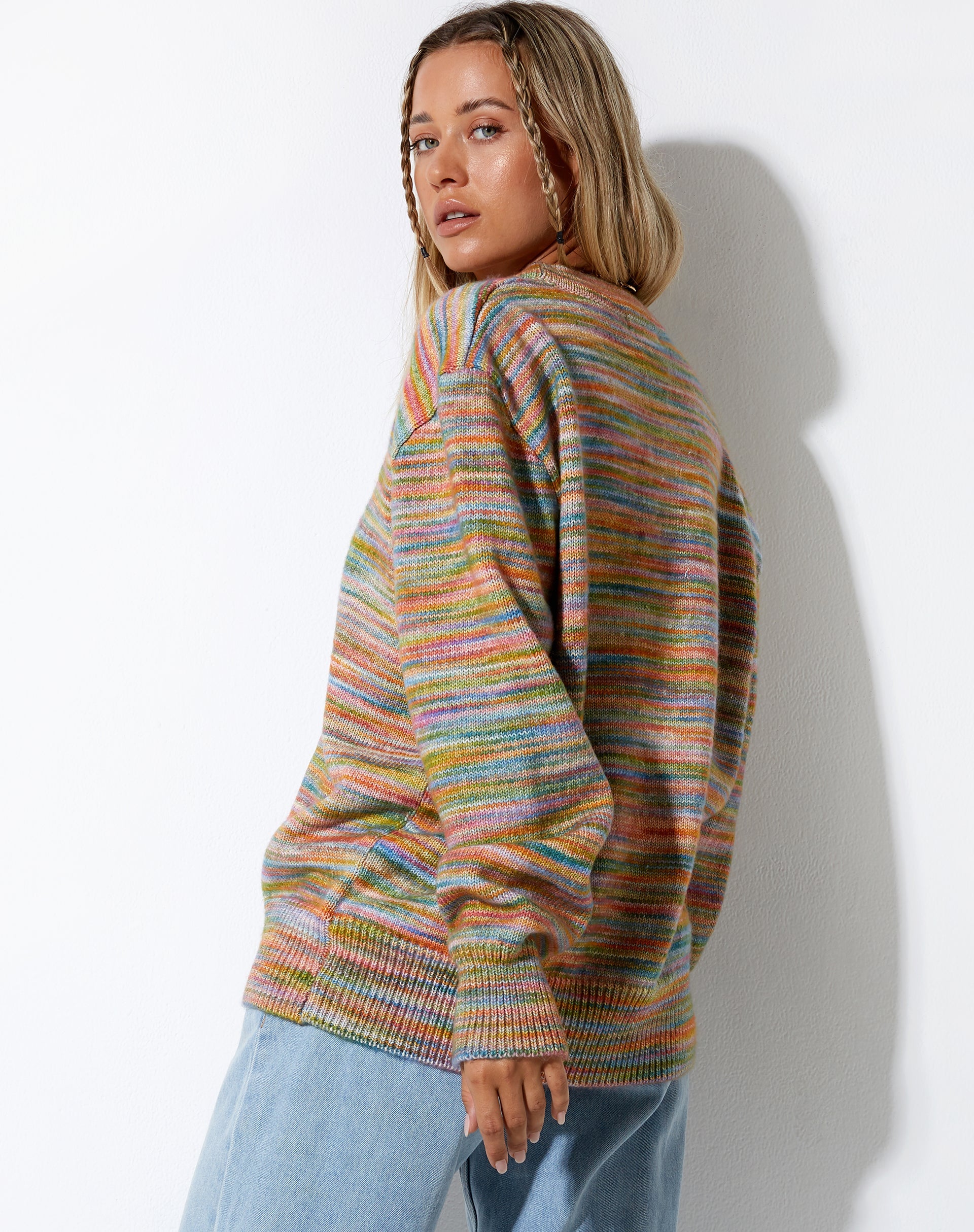 Multicolour Striped Cardigan | Uriela – motelrocks-com-us