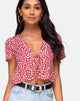 Image of Vaco Blouse in Ditsy Red Rose and Silver