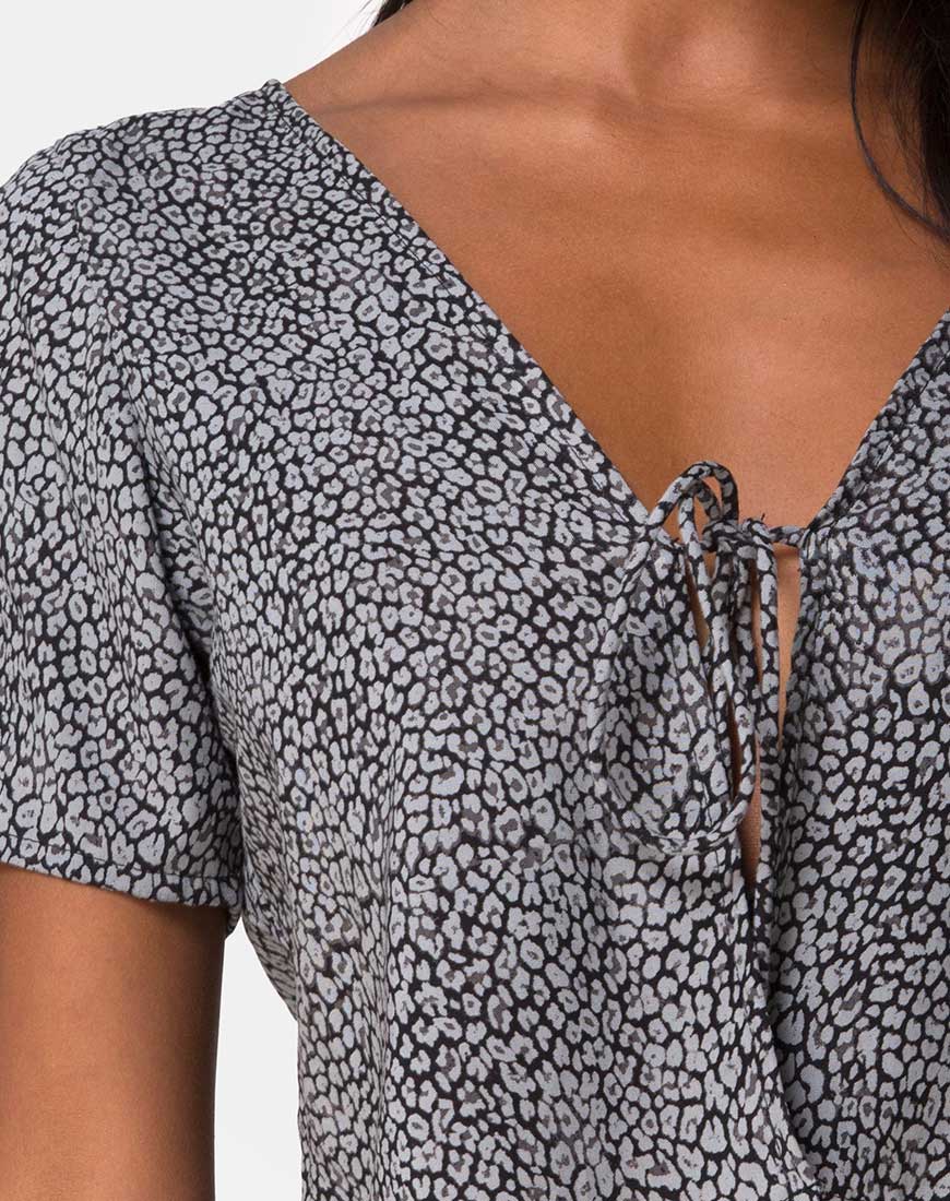 Image of Vaco Blouse in Ditsy Leopard Grey