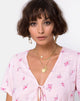 Image of Vacoal Blouse in Forget Me Not Floral Pink