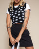 Image of Joker Vest Top in Knit Black Daisy White