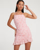 Image of Vania Mini Dress in Butterfly Pink Flock