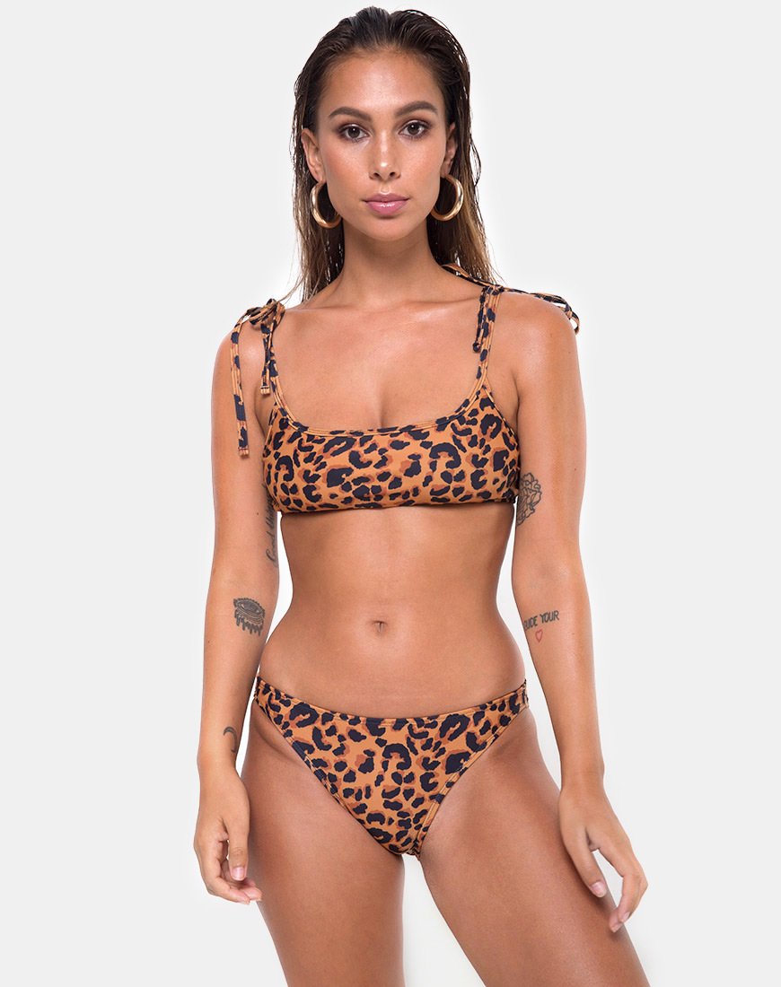 Vanna Bikini Top in Burn Out Leopard