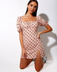 Image of Varie Mini Dress in New Polka Nude Black