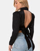 Image of Jasty Crop Top in Satin Cheetah Black