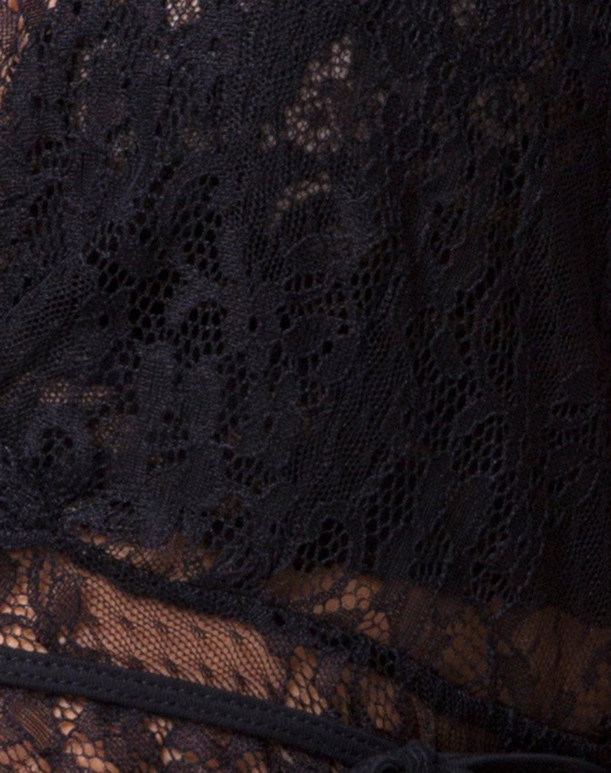 Image of Veronica Wrap Top in Romantic Lace Black