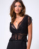 Image of Veronica Wrap Top in Romantic Lace Black