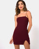 Image of Verso Bodycon Dress in Burgundy