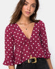 Image of Vinequa Top in Medium Polka Wine