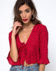 Image of Vinequa Top in Mini Diana Dot Red and Black