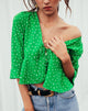 Image of Vinequa Blouse in Mini Diana Dot Green