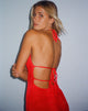 image of Virnilia Halterneck Maxi Dress in Red