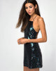 Image of Winnie Dress in Mini Sequin Petrol