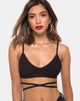 Image of Wrap Around Bralet in Rib Black