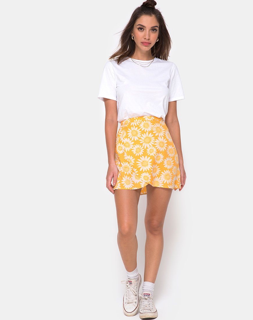 Image of Derla Wrap Skirt in Sunkissed Floral Yellow
