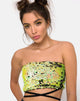 Image of Wrap up Tube Top in Citrus Black sequin