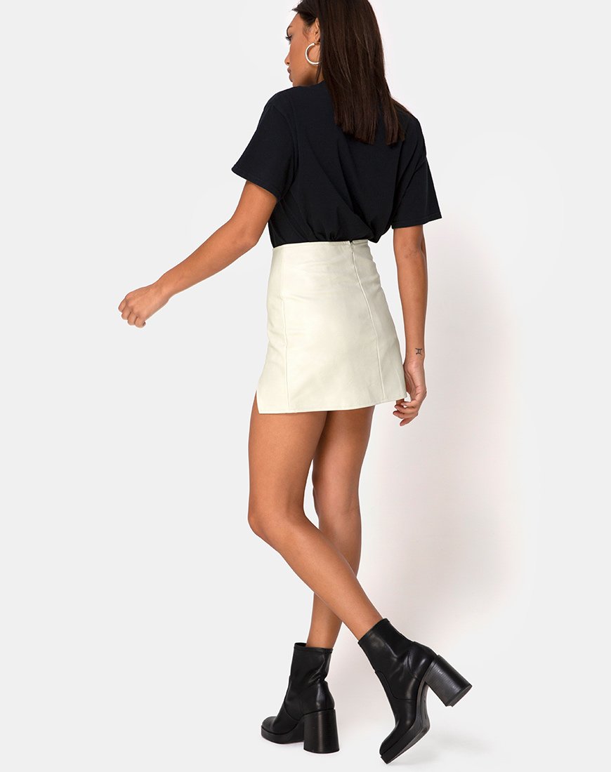 Image of Wren Mini Skirt in Pu Matte Grey