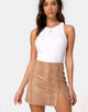 Image of Wren Mini Skirt in PU Snake Tan