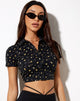 Image of Wuma Cropped Shirt in Pretty Petal Black