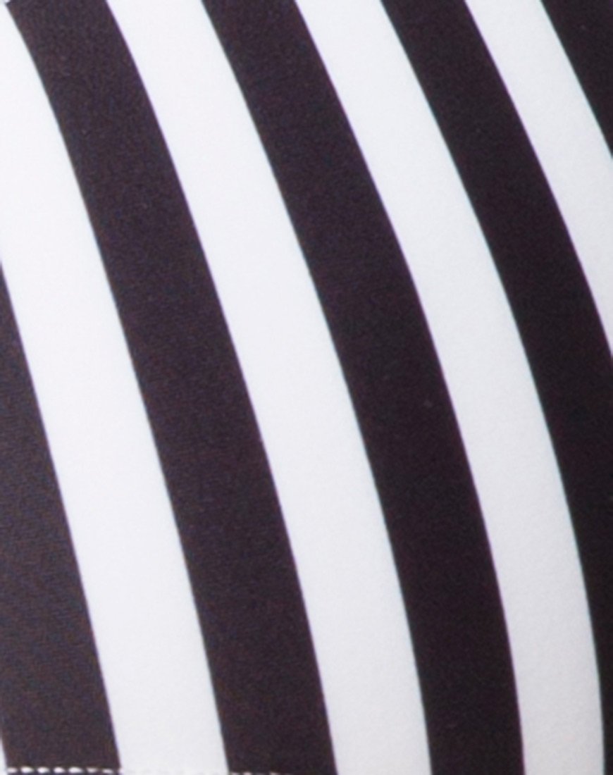Image of Xeona Swimsuit in Black and White Stripe