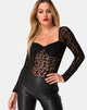 Image of Yelica Longsleeve Bodice in Animal Net Black