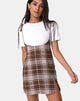 Image of Yelca Mini Dress in Tartan Brown