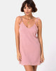 Image of Yellav Slip Dress in Knit Crinkle Rib Pink