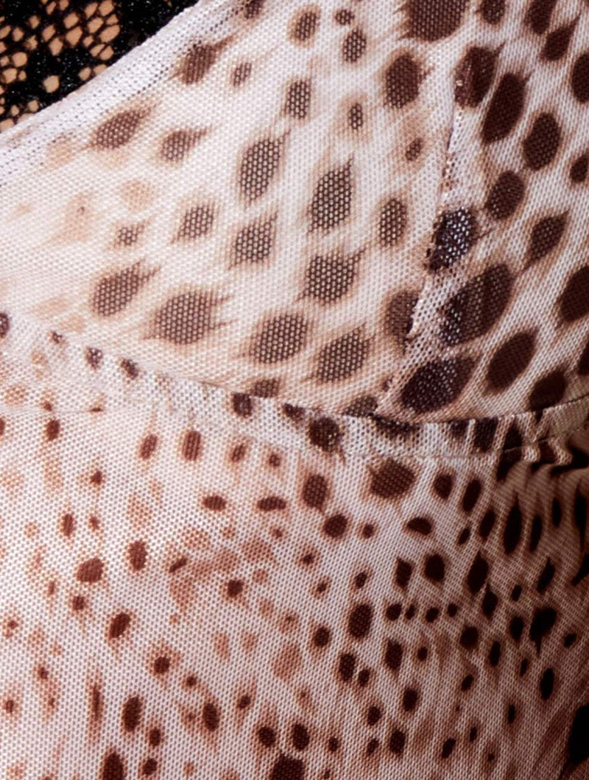 Strappy Mesh Leopard Cami Top Yenika