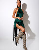 Image of Yolea Mini Dress in Satin Forest Green