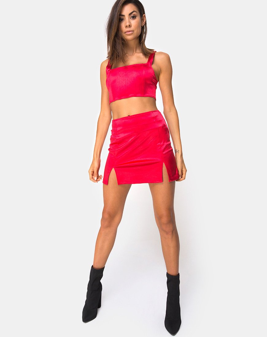 Image of Zaid Mini Skirt in Red