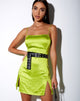 Image of Zenaya Slip Dress in Satin Lime Green