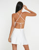 image of Zenita Mini Dress in Satin Ivory