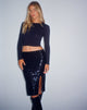 Image of Ziarre Midi Skirt in Black Sequin