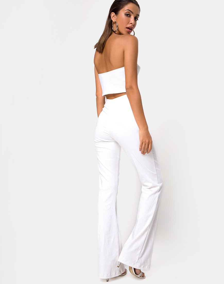 Image of Zipshi Crop Top in White